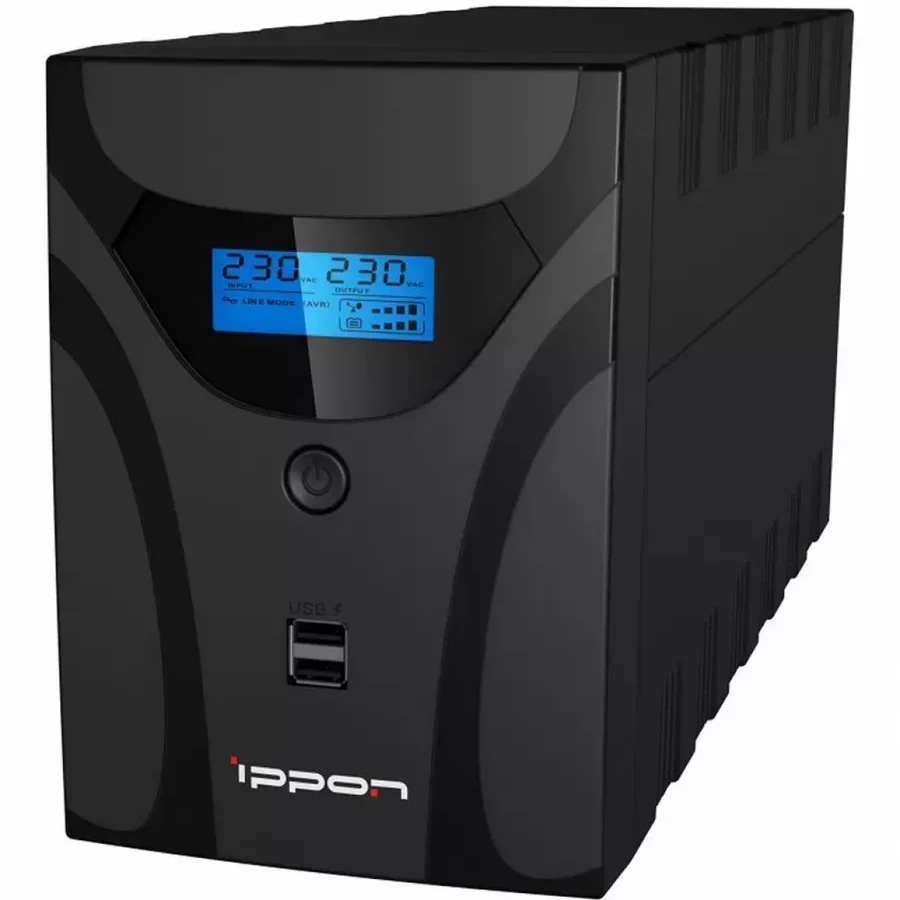 ИБП Ippon Smart Power Pro II 1200 Euro, 1200VA, 720Вт, AVR 162-290В, 4хEURO, управление по USB, RJ-45, LCD — 2