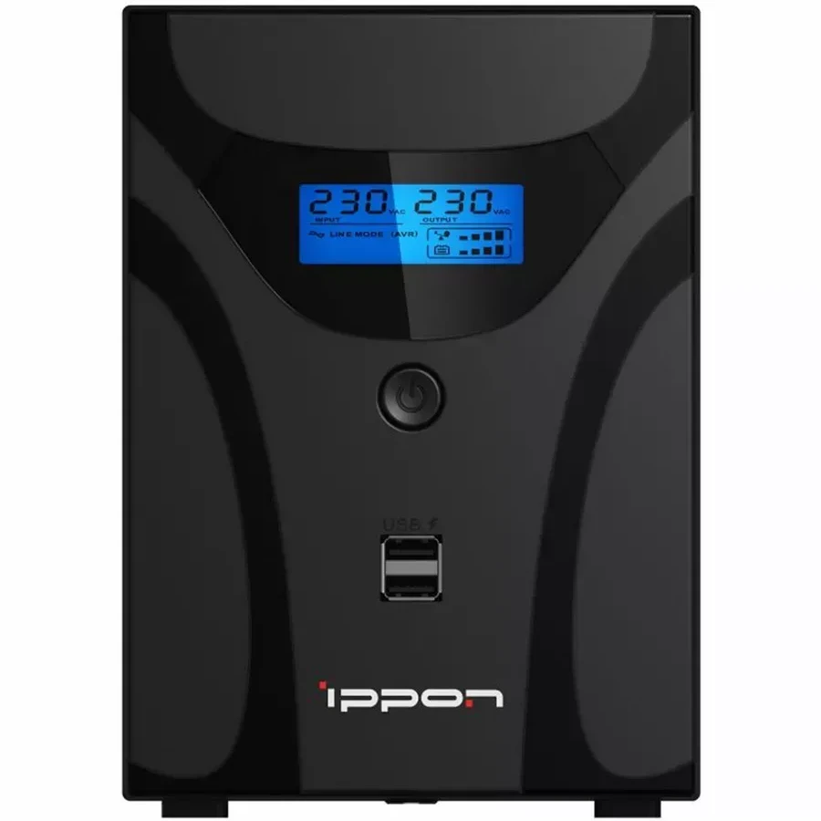 ИБП Ippon Smart Power Pro II 1200 Euro, 1200VA, 720Вт, AVR 162-290В, 4хEURO, управление по USB, RJ-45, LCD — 4