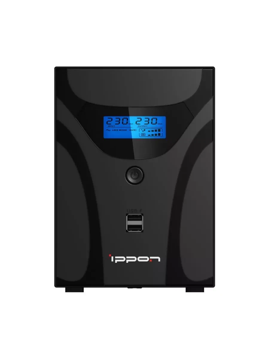 ИБП Ippon Smart Power Pro II 1200, 1200VA, 720Вт, AVR 162-290В, 6(2)хС13, управление по USB/RS-232, RJ-45, LCD — 4