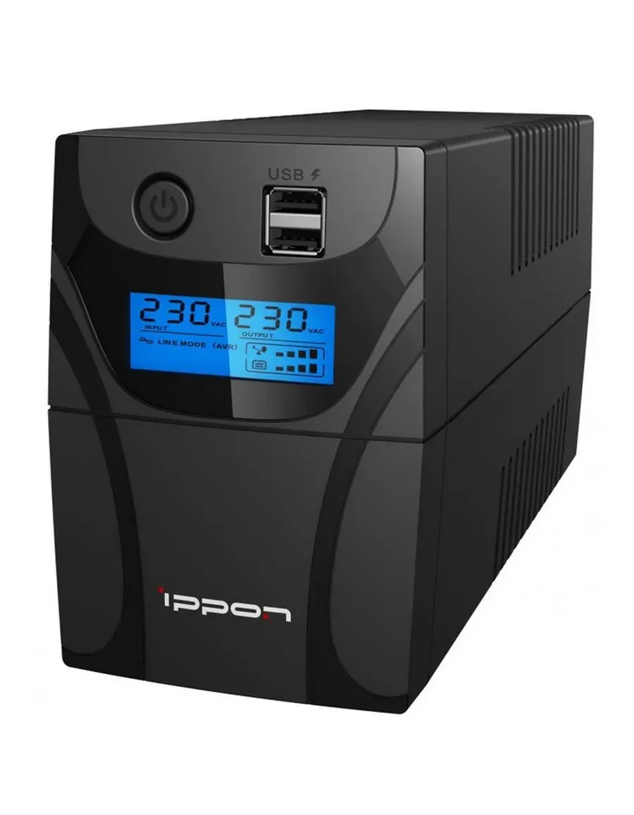 ИБП Ippon Back Power Pro II 800, 800VA, 480W, LCD