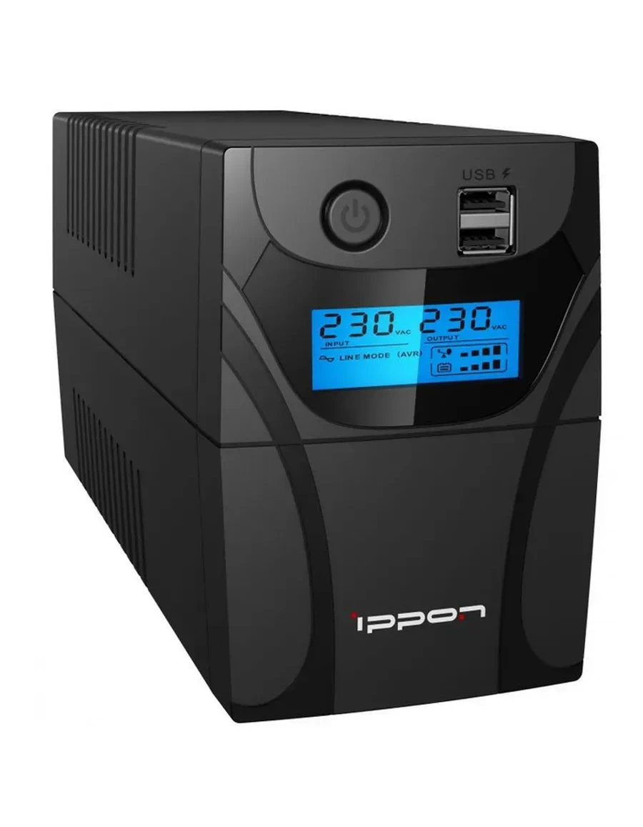 ИБП Ippon Back Power Pro II 800, 800VA, 480W, LCD — 2