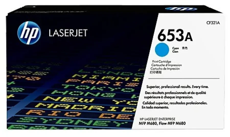 Картридж HP 653A Cyan для Color LaserJet M680