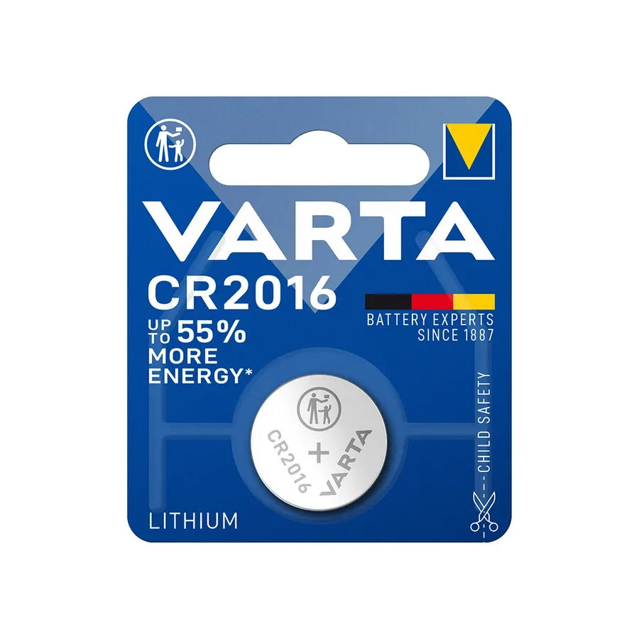 Батарейка Varta CR2016, 3V, литиевая, 1 шт — 3