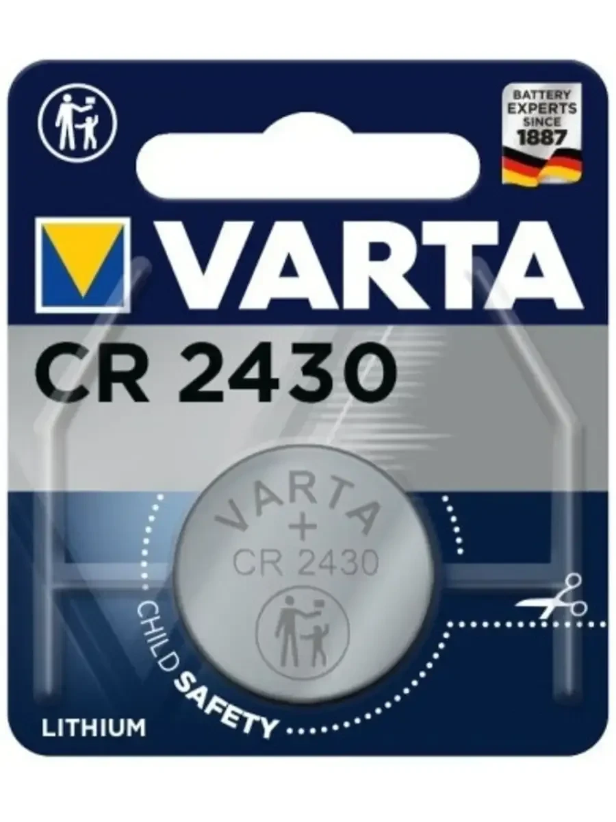 Батарейка Varta CR2430, 3V, литиевая, 1 шт