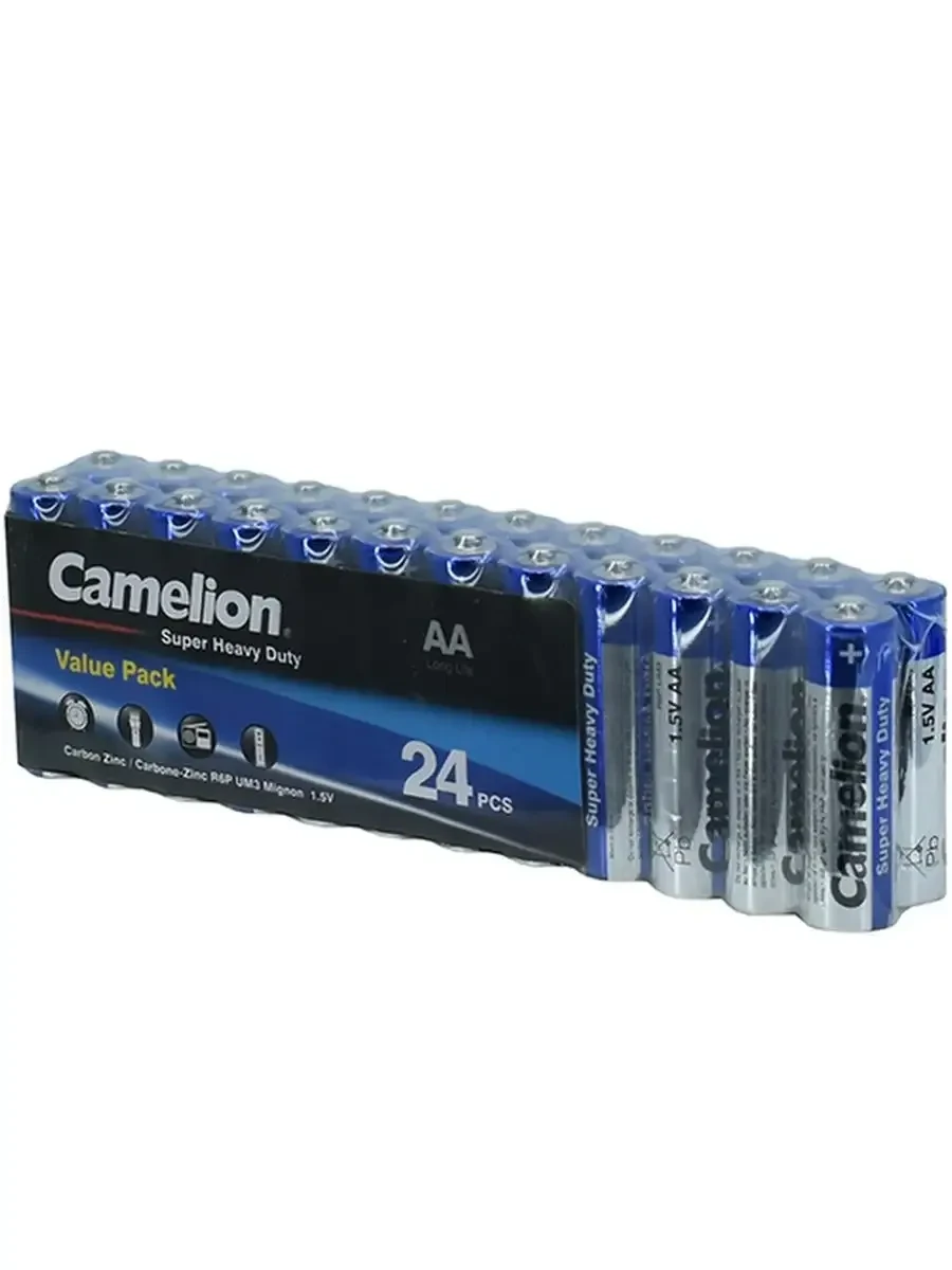 Батарейка CAMELION R6P-SP24B, AA 1.5V Super Heavy Duty, 24шт — 2