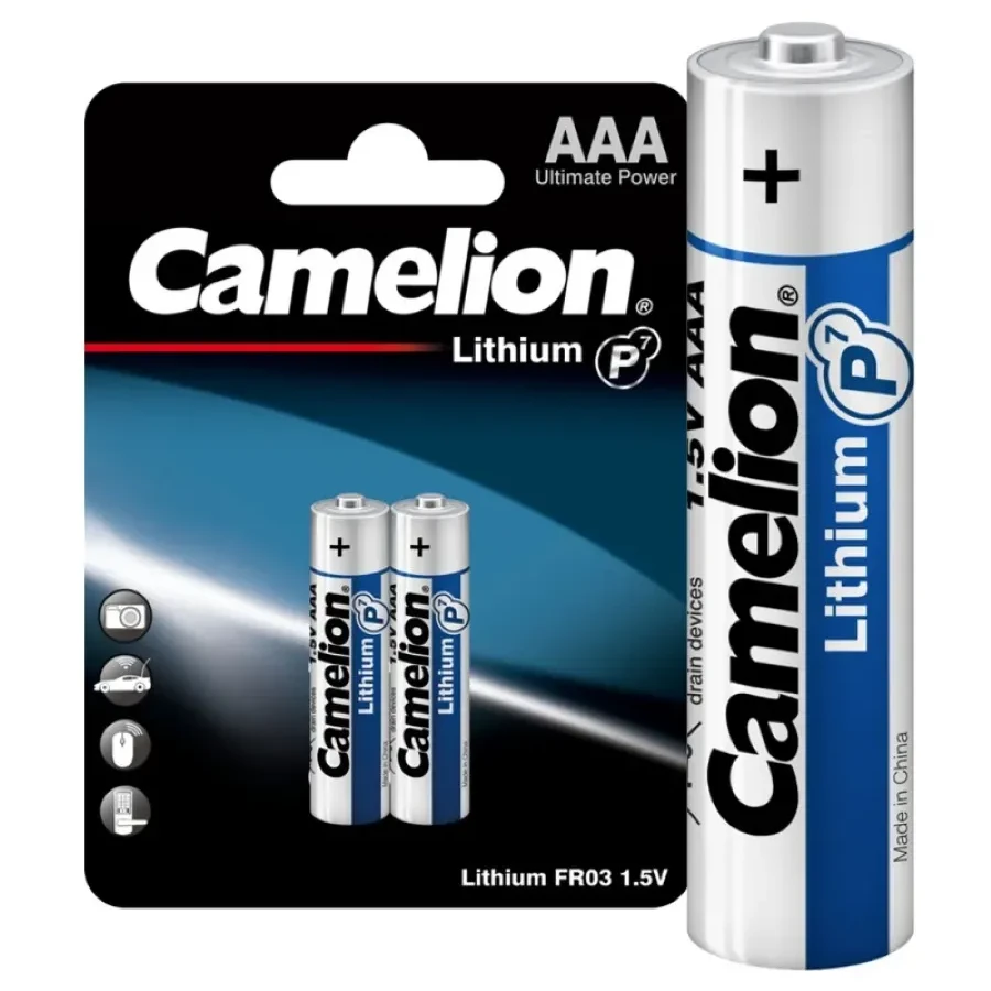 Батарейки Camelion AAA, литиевые, 2 шт