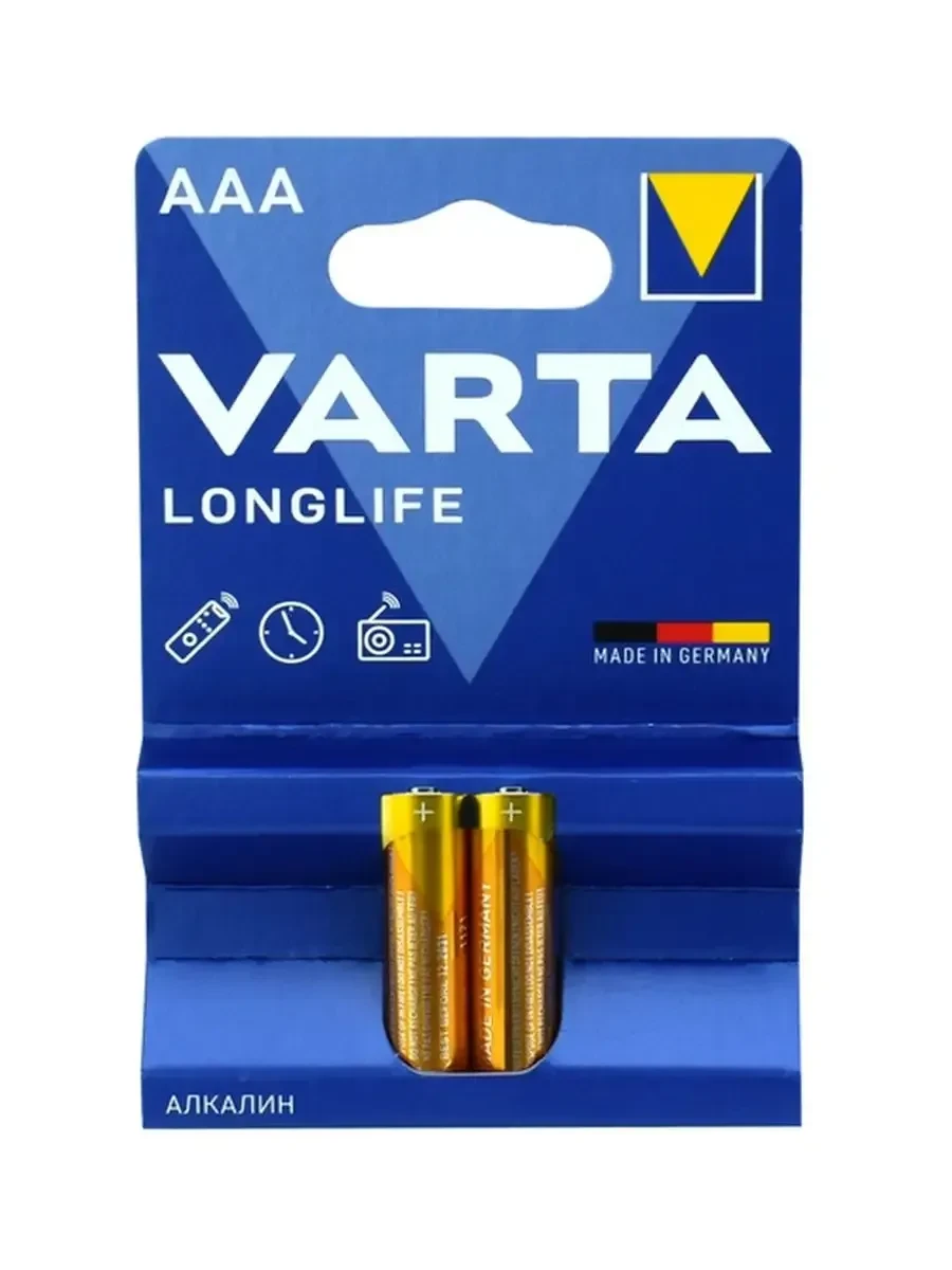 Батарейки Varta AAA Longlife Extra alkaline, 2 шт