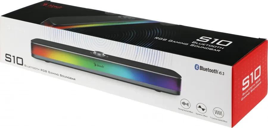 Саундбар Bloody S10, Bluetooth 5.3, RGB, 10W, чёрный — 3