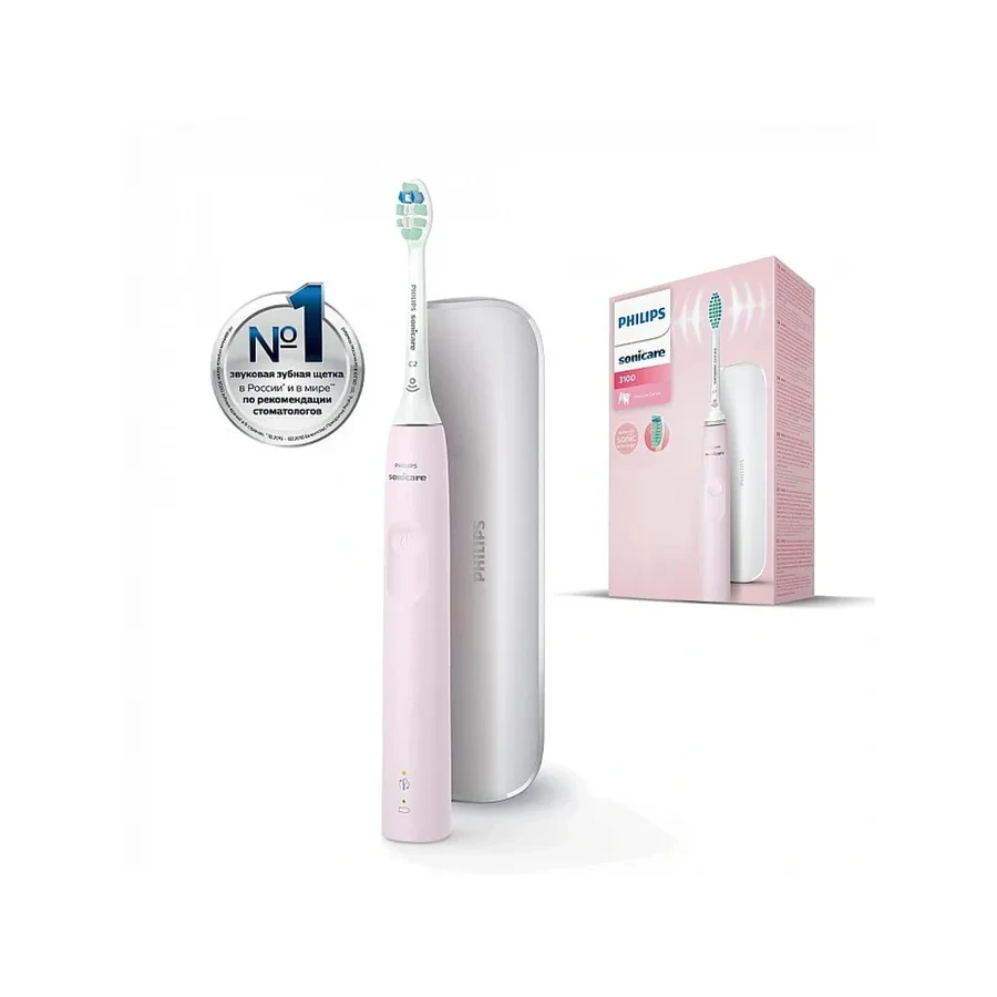 Зубная щетка Philips Sonicare 3100 HX3673/11, розово-белая