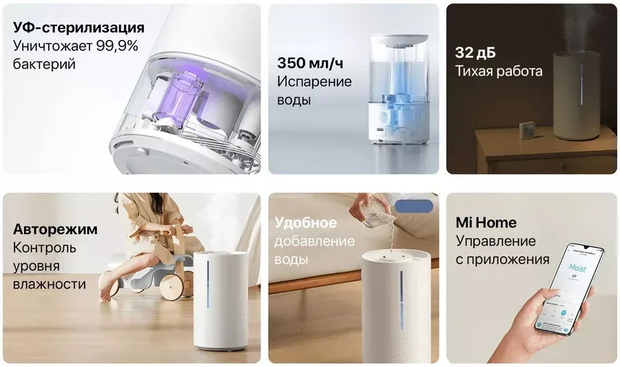 Увлажнитель воздуха Xiaomi Smart Humidifier 2, белый — 4