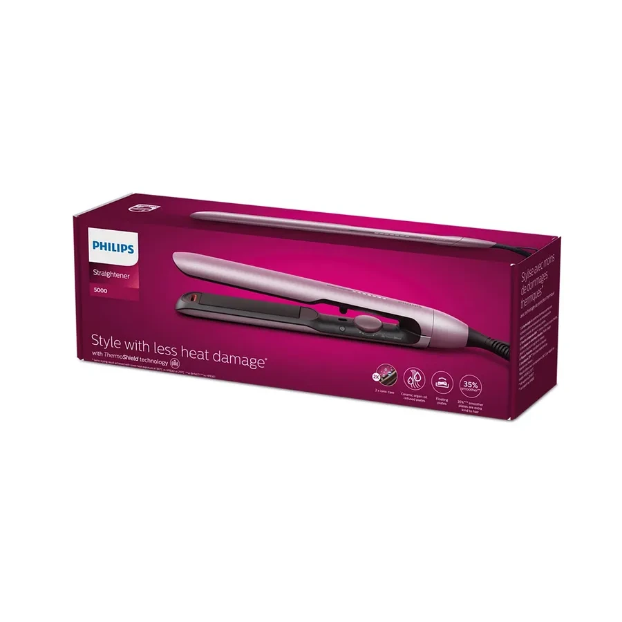 Выпрямитель Philips BHS530/00, 12 режимов, плавающие пластины, розовый — 3