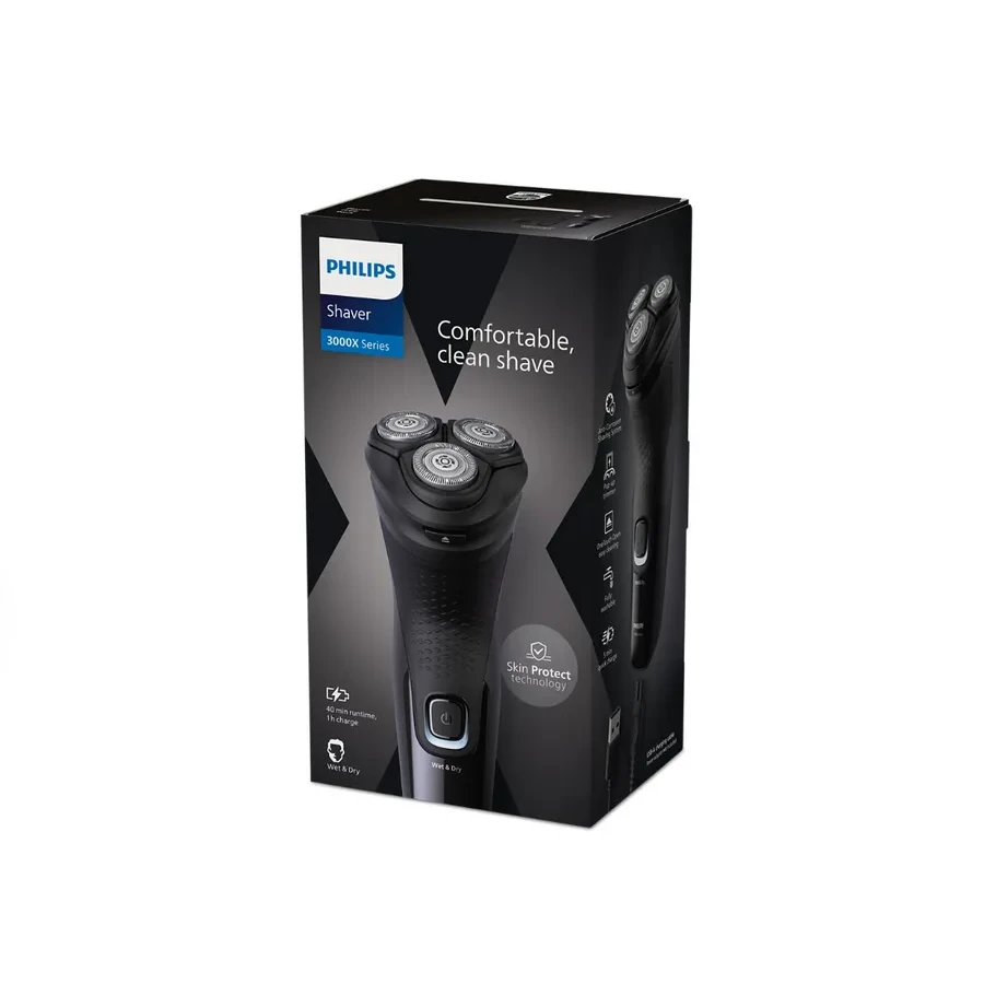 Электробритва Philips 3000X X3001/00, роторная, 4D, черная — 3