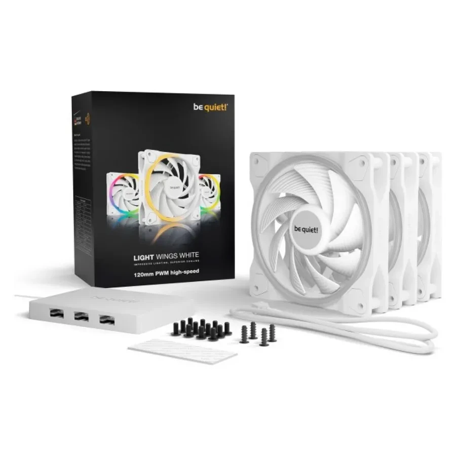 Вентиляторы корпусные be quiet! Light Wings White 120 мм PWM, ARGB, комплект 3 шт. — 5