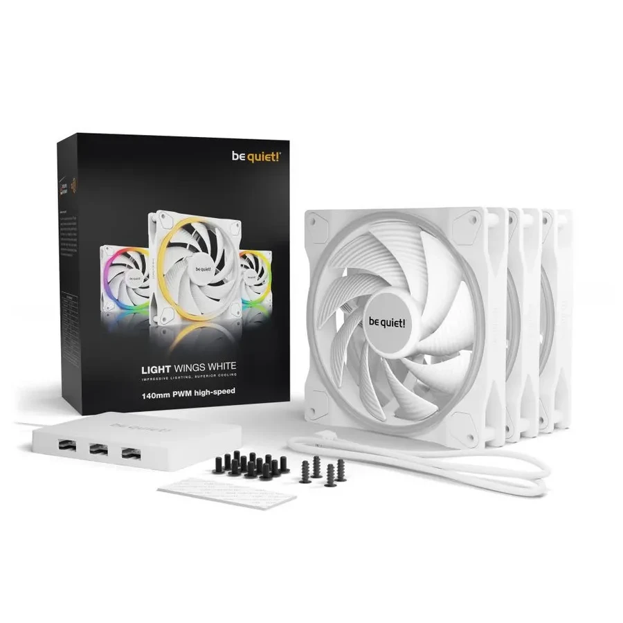 Вентилятор корпуса Be quiet! Light Wings 140мм 3 pack, белый