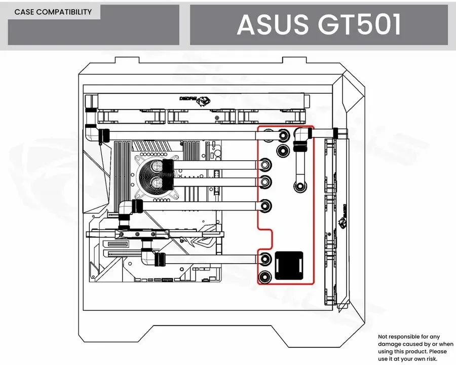 Система жидкостного охлаждения Plata Bykski RGV-AS-GT501-P ASUS TUF Gaming + nasos — 4