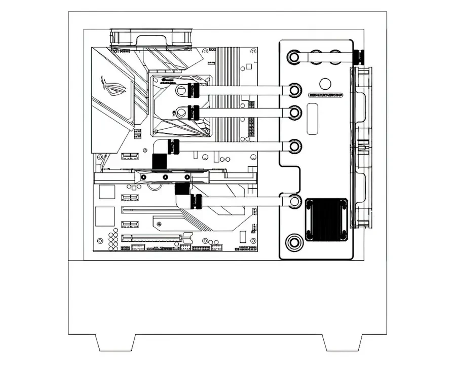 Система жидкостного охлаждения Plata Bykski RGV-NZXT-H510-P NZXT H510 + nasos — 2