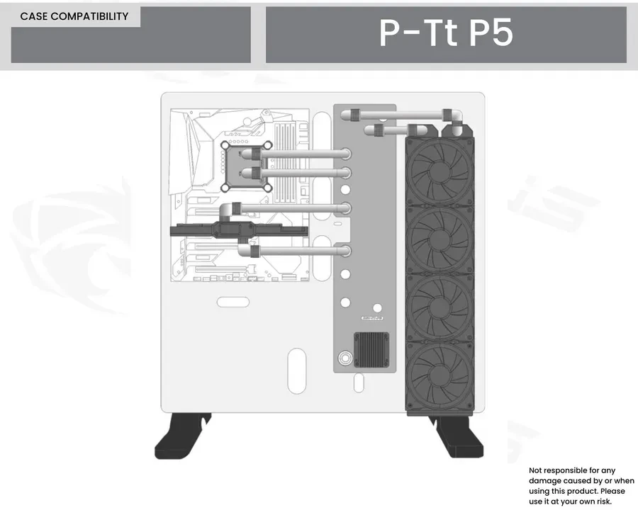 Система жидкостного охлаждения Plata Bykski RGV-TT-P5-P Thermaltake P5 + nasos — 3