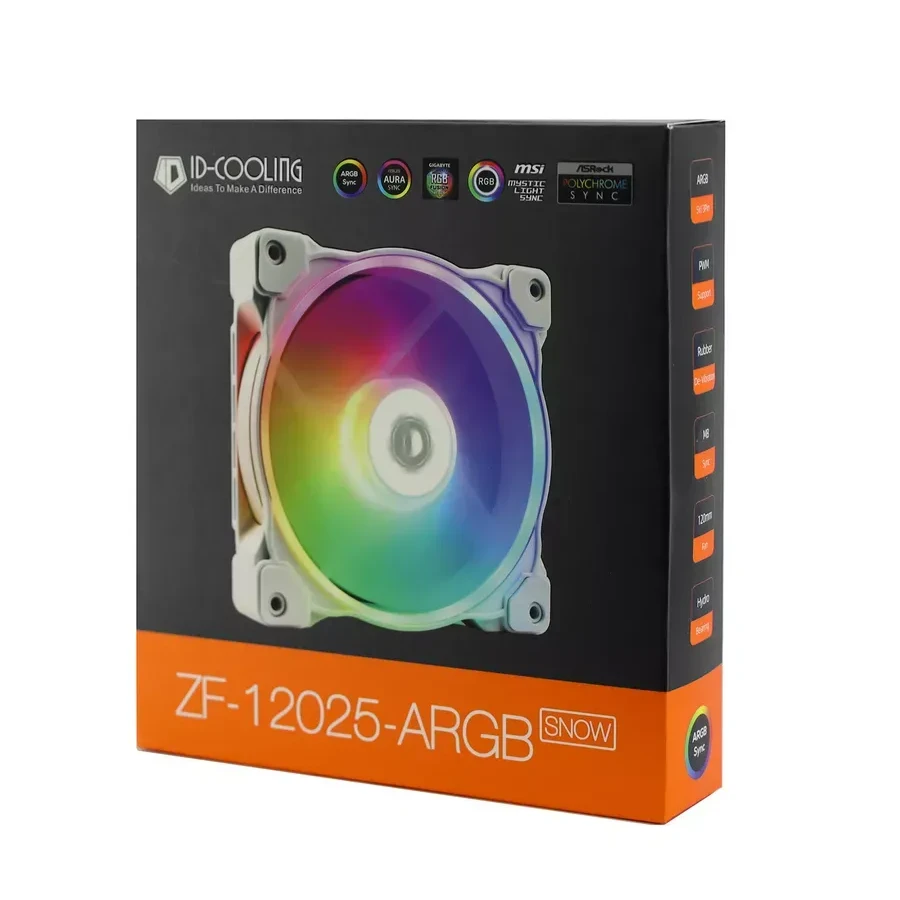 Вентилятор корпуса 12см ID-Cooling ZF-12025-ARGB SNOW — 2