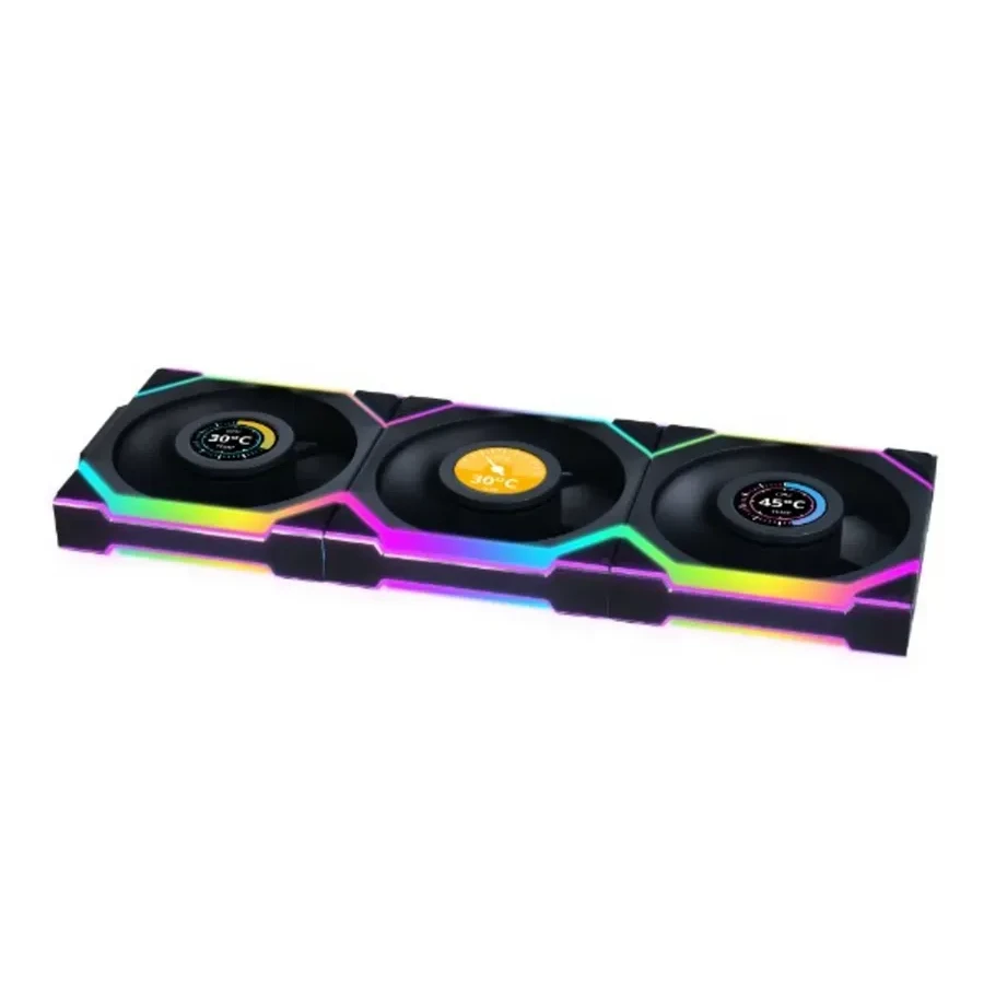 Вентилятор Lian Li UNI FAN SL LCD Wireless, 3x120mm, Чёрный