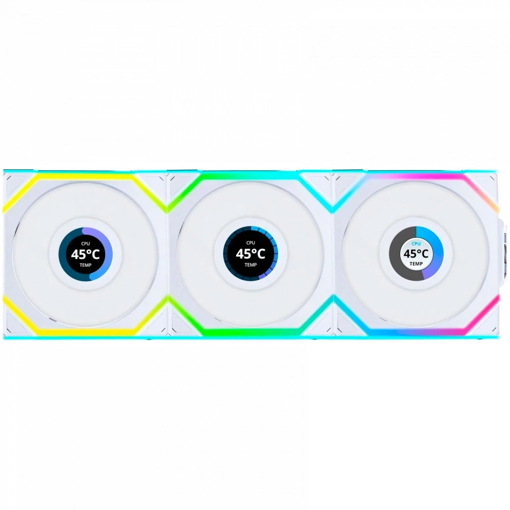 Вентилятор Lian Li UNI FAN SL LCD Reverse Blade, 3x120mm, Белый — 3