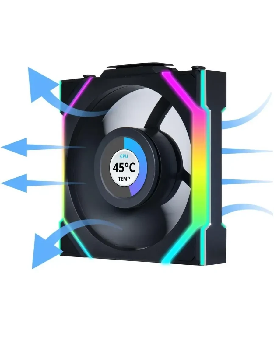 Вентилятор Lian Li UNI FAN SL WIRELESS LCD 120 Black, Reverse Blade