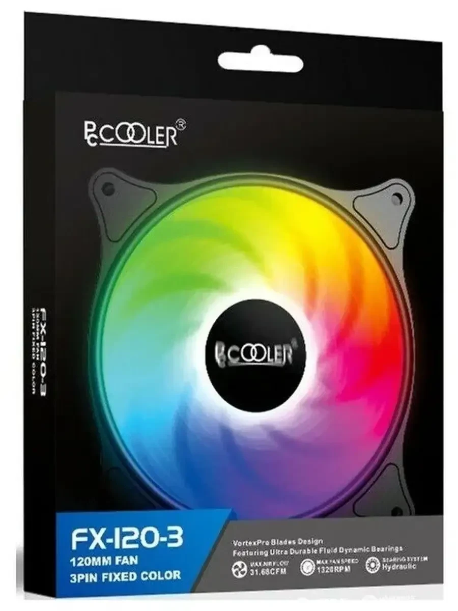 Вентилятор корпуса PCCooler FX-120-3 LED, 120mm, RGB — 3
