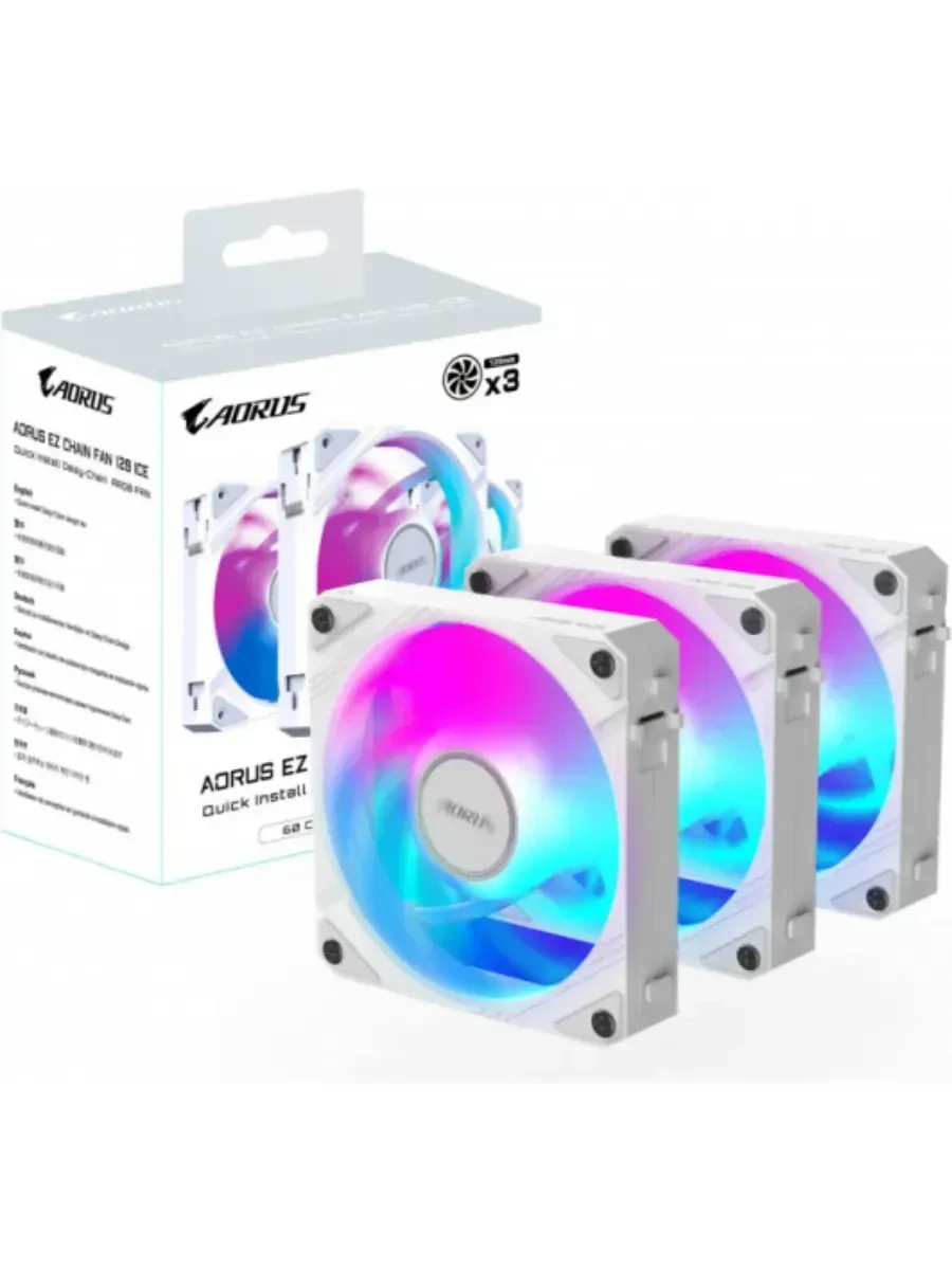 Комплект вентиляторов Gigabyte GP-ECFAN1203 ICE WHITE