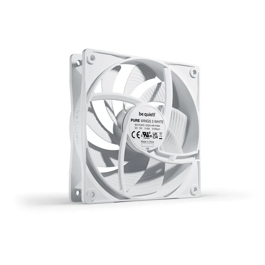 Вентилятор be quiet! Pure Wings 3 PWM High-Speed, 120 мм, 2100 об/мин, белый — 2