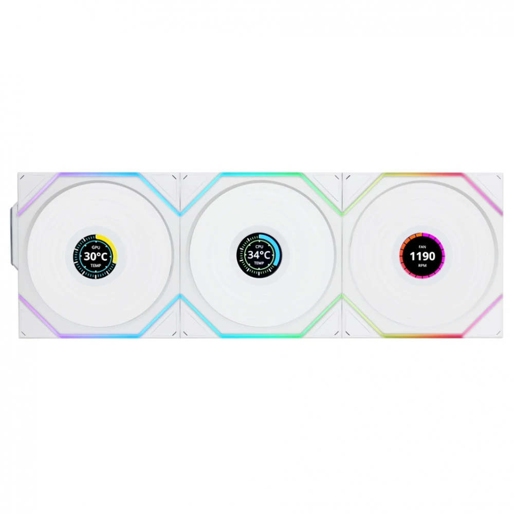 Вентилятор корпуса Lian Li UNI FAN TL120 LCD, 3x120mm, белый — 2