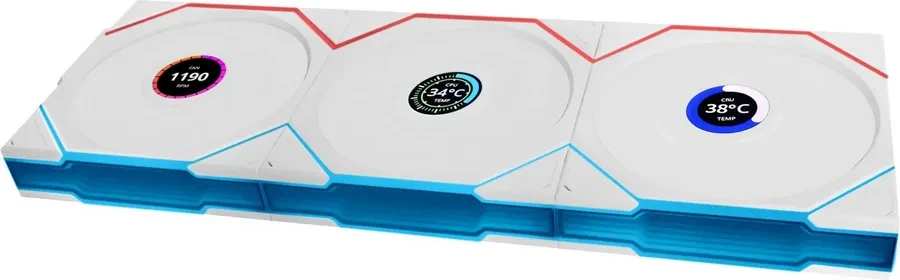 Вентилятор корпуса Lian Li UNI FAN TL120 LCD, 3x120mm, белый