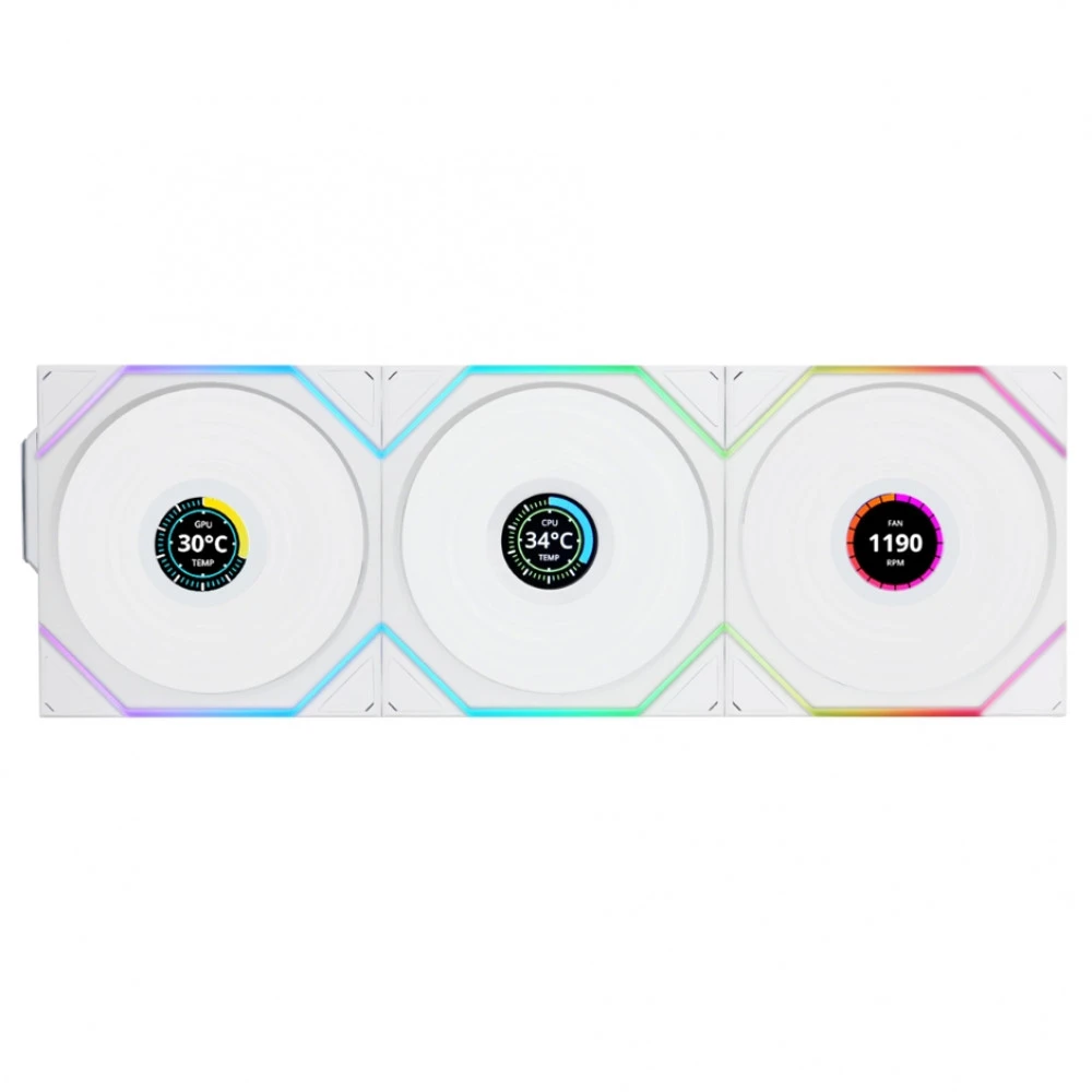 Вентилятор корпуса Lian Li UNI FAN TL120 LCD, 3x120mm, белый — 2