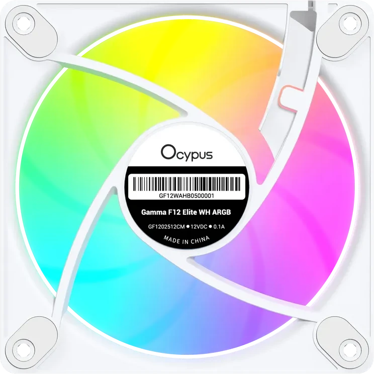 Вентилятор корпуса Ocypus Gamma F12 Elite, ARGB, 120mm, белый — 3