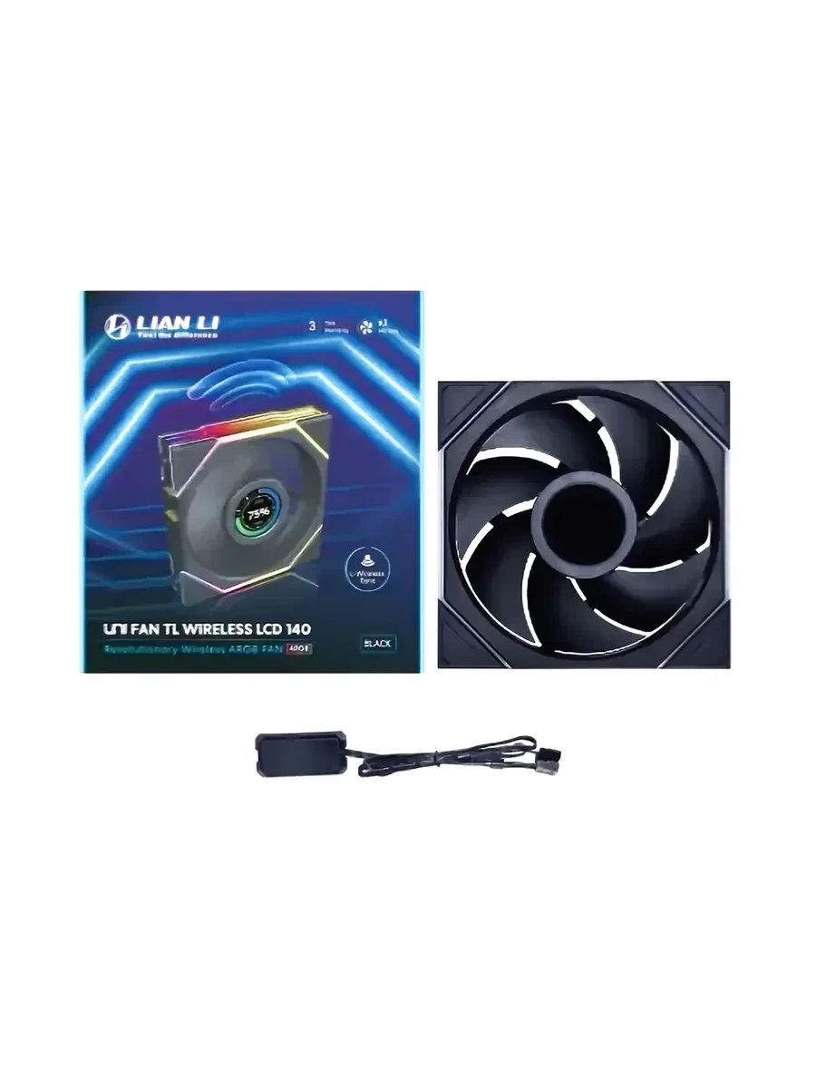 Вентилятор для корпуса Lian Li UNI FAN TL140 LCD Wireless 140mm RGB Black G99.14TLLCD1W1B.00 — 3
