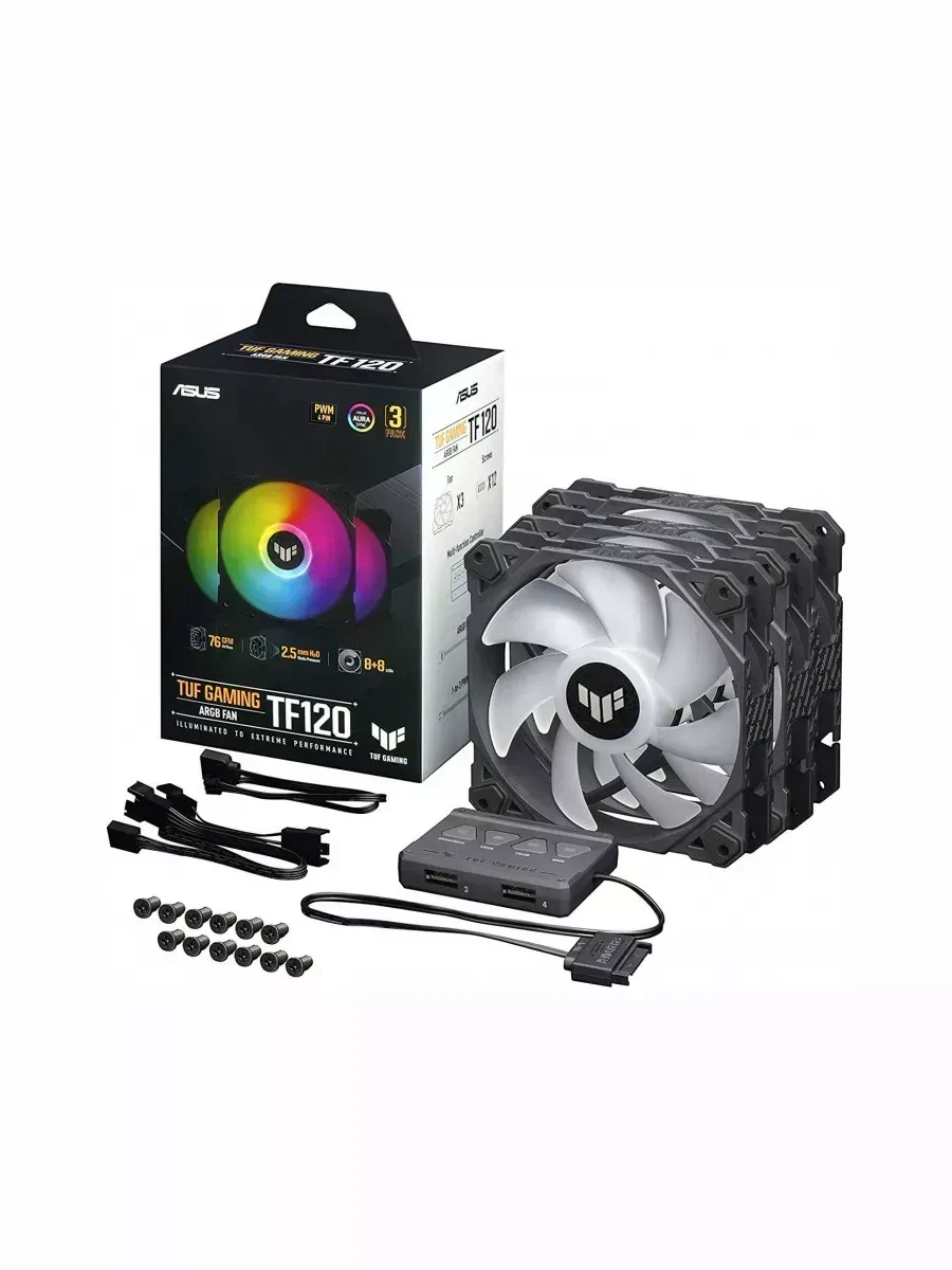 Корпусной вентилятор ASUS TUF Gaming TF120 ARGB, белый — 2