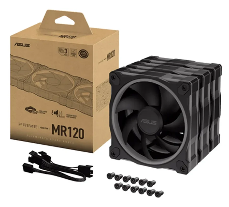 Вентилятор для корпуса ASUS PRIME MR120 FAN ARGB BLACK 3IN1 120x120x28 MR120-1/BK/3 IN 1// — 4