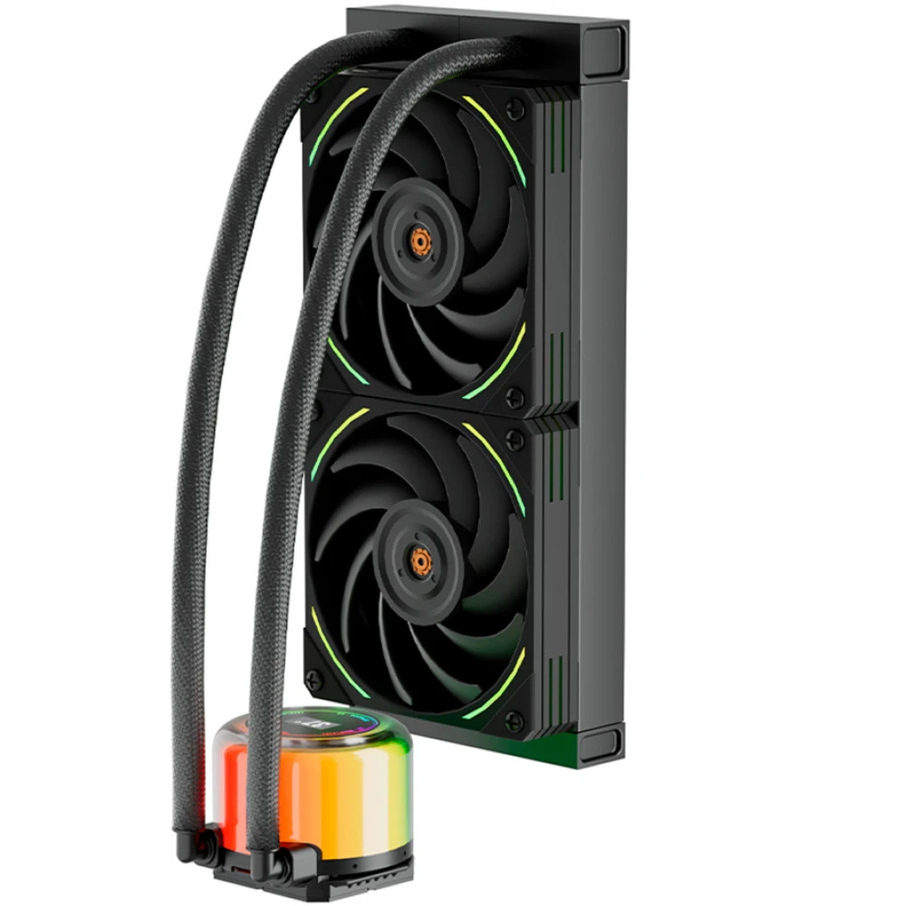 Жидкостное охлаждение 1STPLAYER CC 240, 2*120mm, 250W, черное — 4