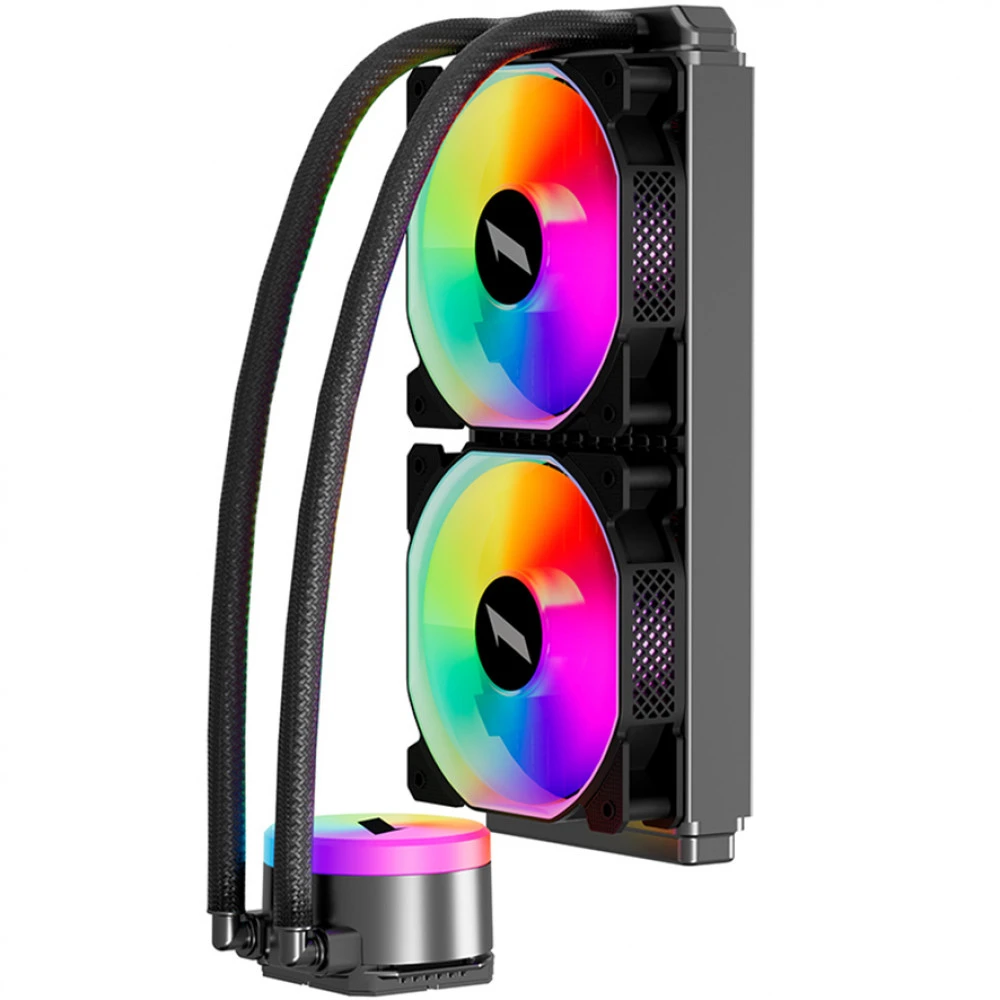 Водяное охлаждение 1STPLAYER TS2 240 BLACK, 2*120мм, чёрный — 4