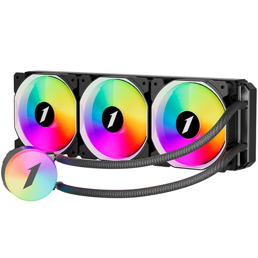 Водяное охлаждение 1STPLAYER TS2 360 BLACK, 3*120мм, чёрный