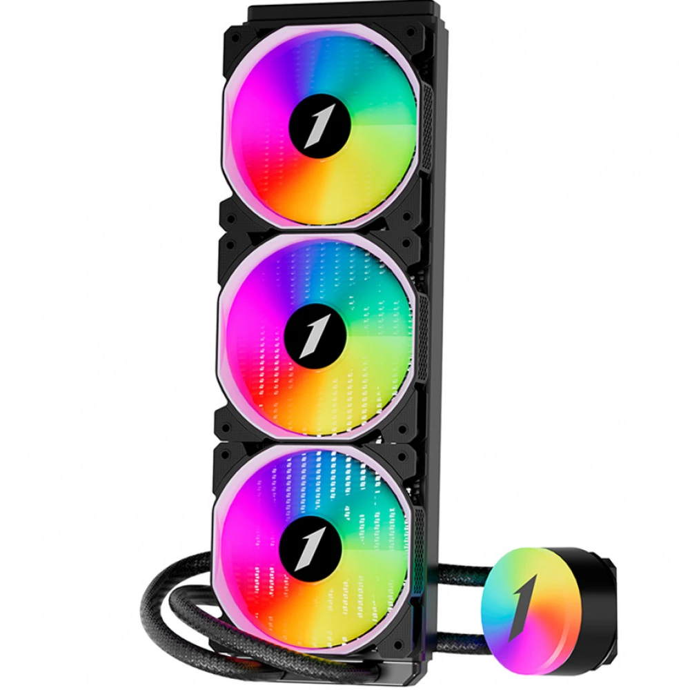 Водяное охлаждение 1STPLAYER TS2 360 BLACK, 3*120мм, чёрный — 3