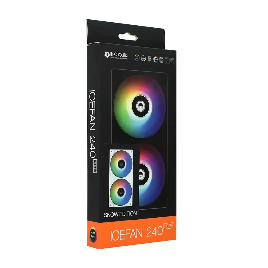 Вентилятор ID-Cooling ICEFAN 240 ARGB SNOW 120mm — 2