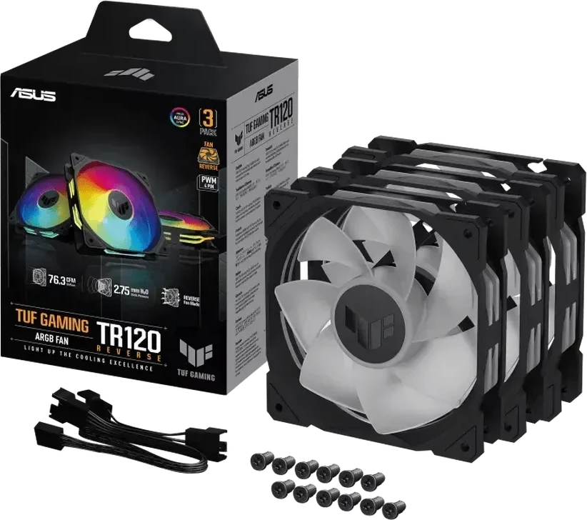 Комплект вентиляторов ASUS TUF GAMING TR120 ARGB, 3x120mm — 3
