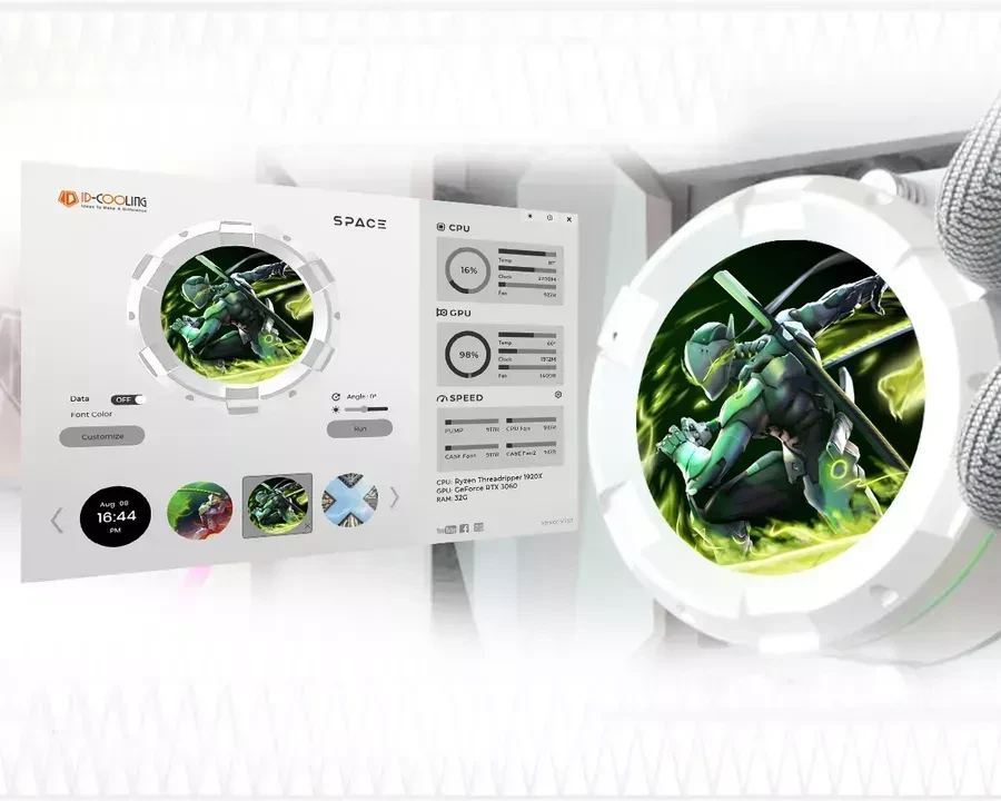 Водяное охлаждение ID-Cooling SL240 White, 240mm, белое — 3