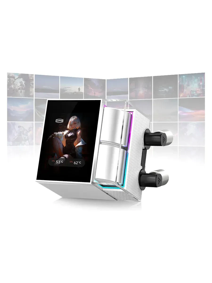 Водяное охлаждение PCCooler DS360 Display WH, 360мм, белое — 2