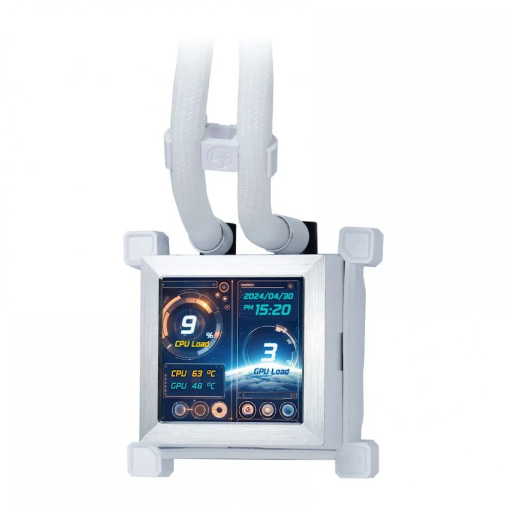Водяное охлаждение Lian Li HydroShift LCD 360 White, 2.88" IPS, LGA1851/1700/AM5/AM4 — 3