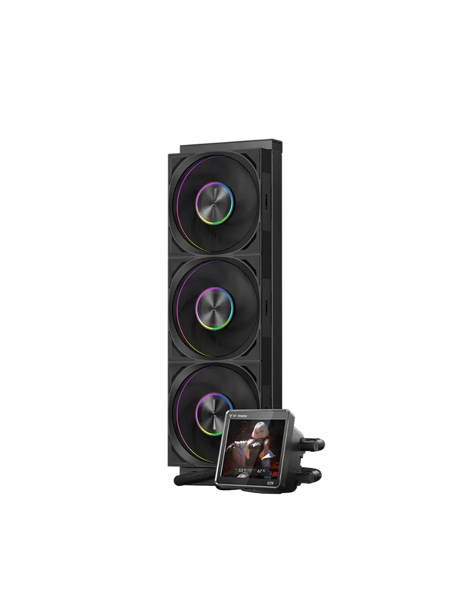 Водяное охлаждение PCCooler DT360 ARGB Display Black, LGA115X/1200/1700/1851/AM4/AM5