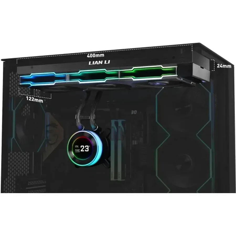 Водяное охлаждение Lian Li Hydroshift LCD-C 360TL Black, LGA115X/1200/1700/AM4/AM5 — 5