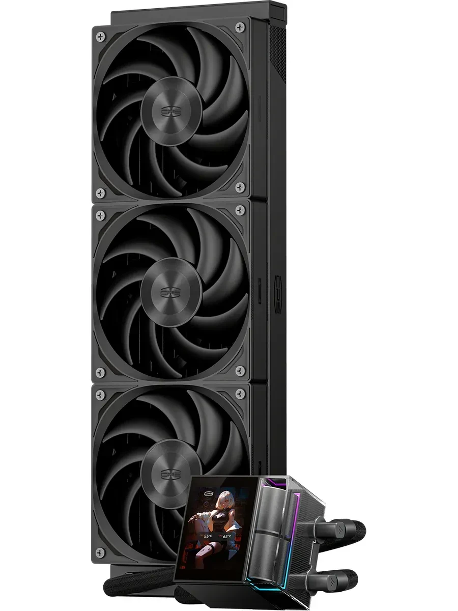 Водяное охлаждение PCCooler DS360 Display Black, AM5/AM4/LGA1200/1700