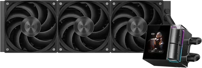 Жидкостное охлаждение PCCooler DS360 ARGB Display, черное — 2