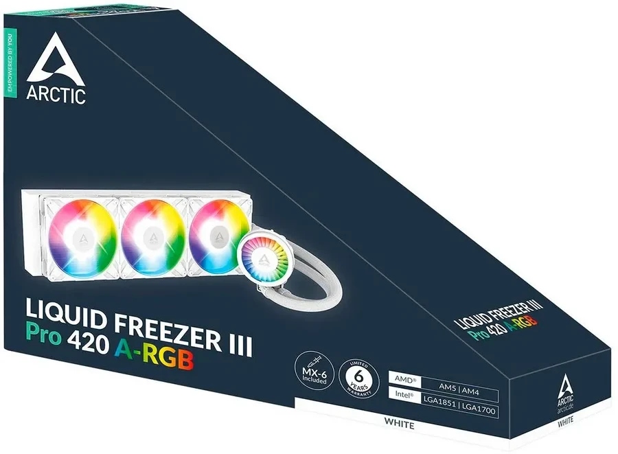 Водяное охлаждение ARCTIC Liquid Freezer III Pro 420 A-RGB, белый — 5