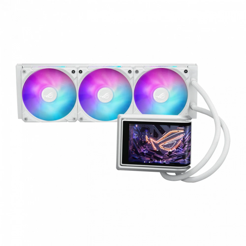 Водяное охлаждение Asus ROG RYUO IV 360, 360mm, AMOLED, белое — 5